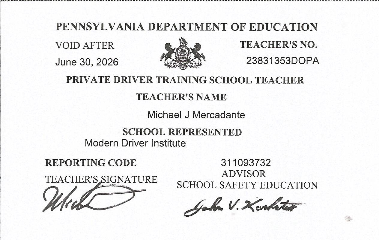 School Licensure - Modern Driver InstituteModern Driver Institute